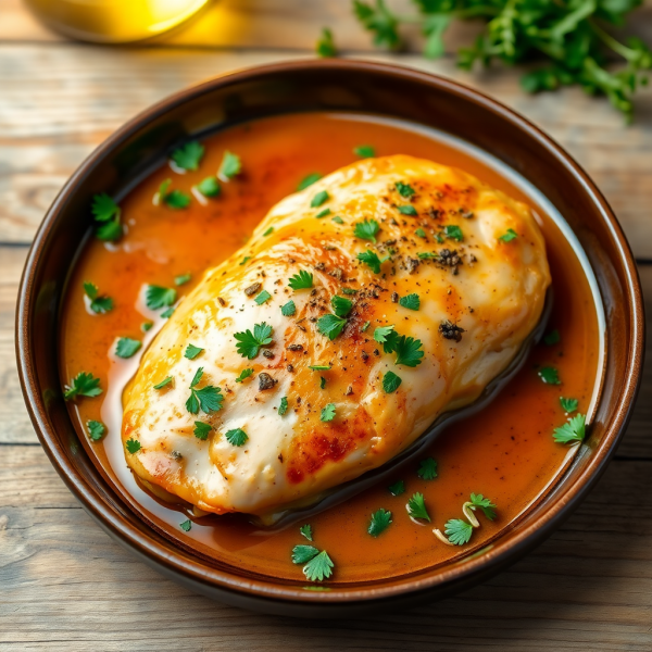 Herb-Infused Chicken in White Wine Sauce