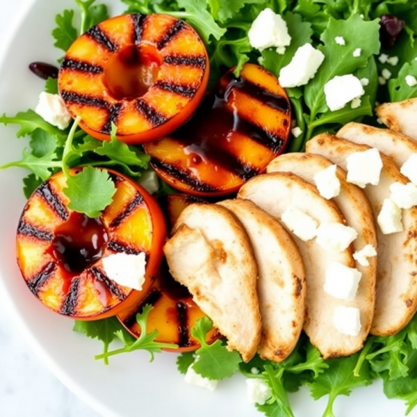 Grilled Peach and Chicken Salad