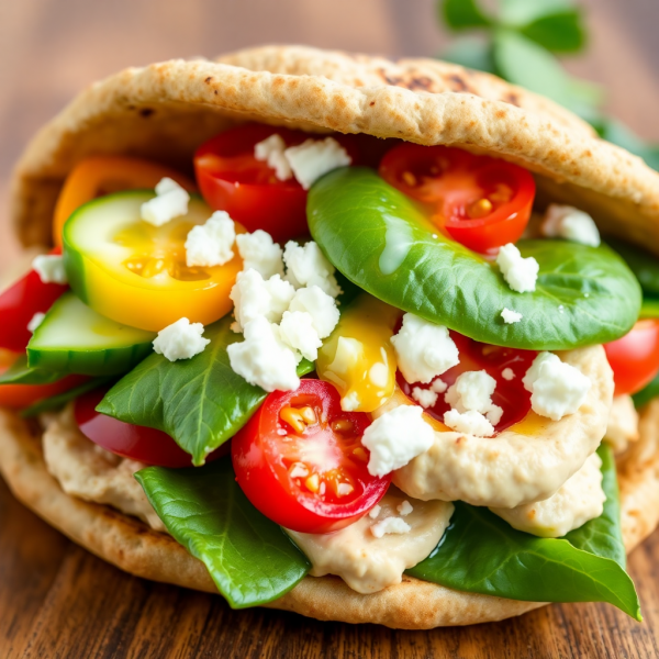 Mediterranean Veggie Pita Sandwich