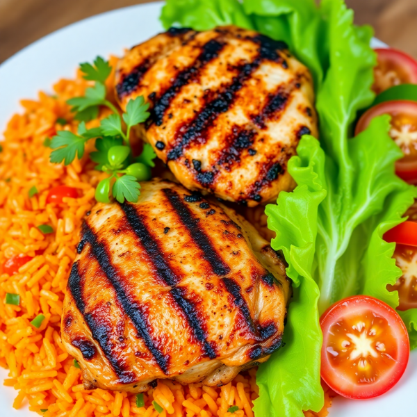 Jollof Rice with Grilled Chicken