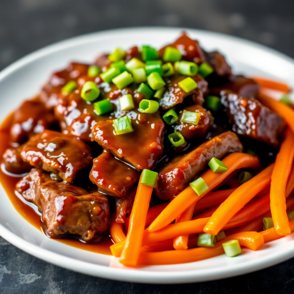 Savory Soy-Glazed Beef with Carrots