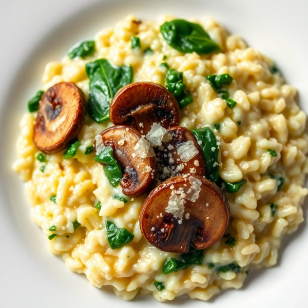 Creamy Spinach and Mushroom Risotto