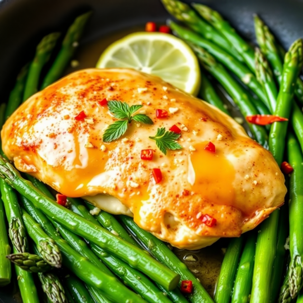 One-Pan Lemon Garlic Chicken and Asparagus