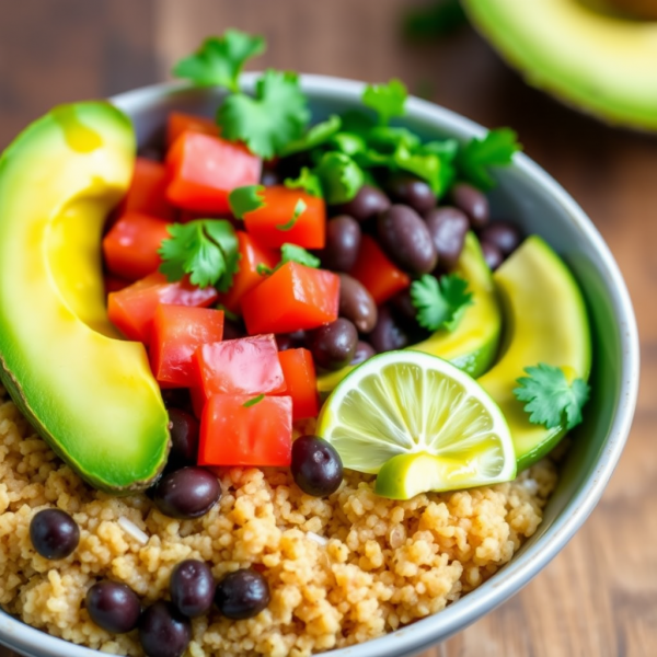 Spicy Black Bean Quinoa Bowl