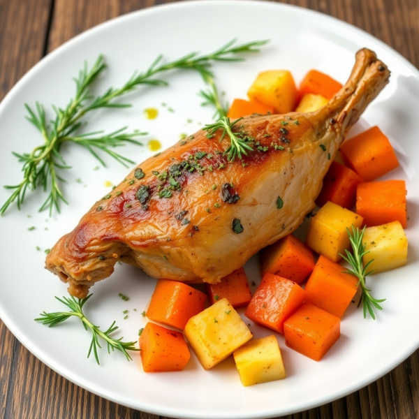 Herb-Roasted Rabbit with Garlic and Vegetables