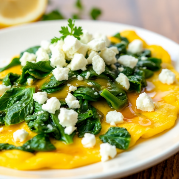 Savory Spinach and Feta Omelette