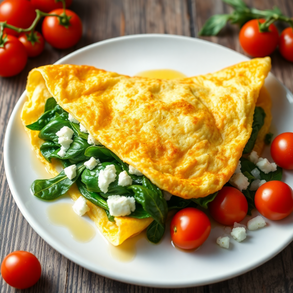 Savory Spinach and Feta Omelette