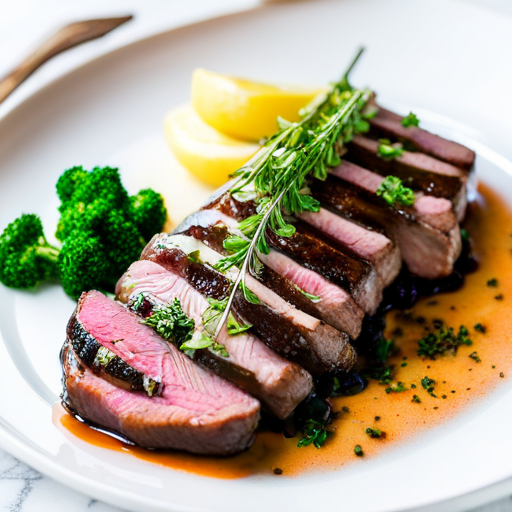  Pan Seared Lamb with Roasted Garlic