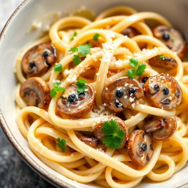 Creamy Garlic Mushroom Pasta