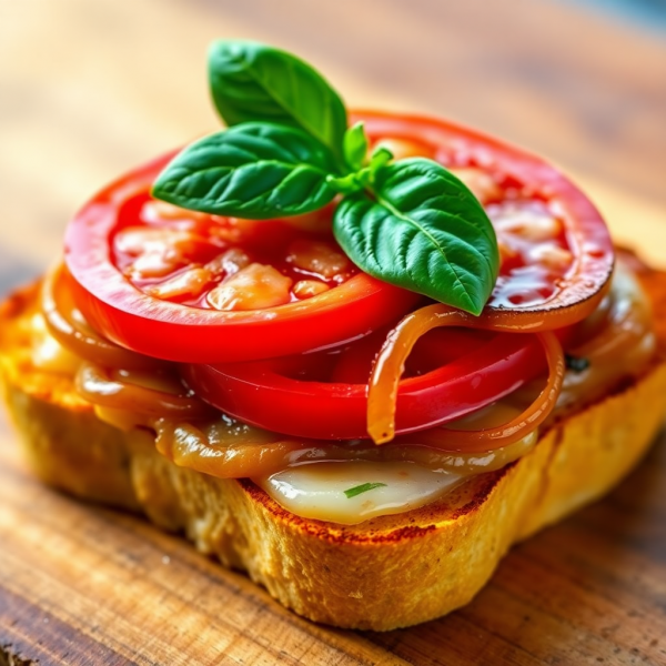 Cheesy Tomato Onion Toast