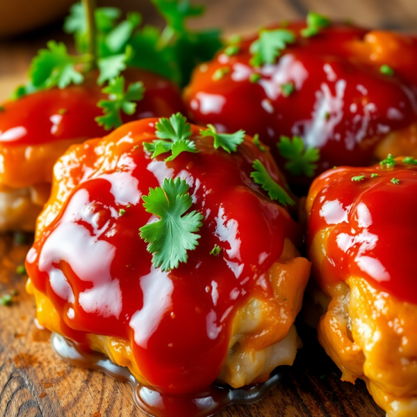 Ketchup Glazed Chicken Thighs