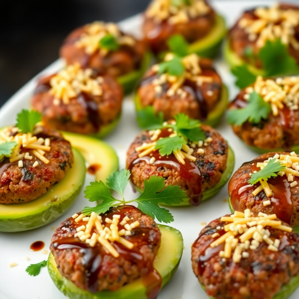 Asian Avocado Beef Bites