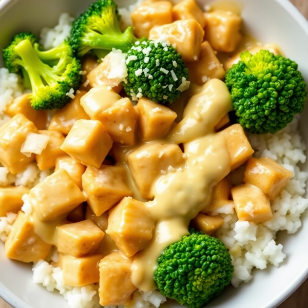 Creamy Chicken and Broccoli Rice Bowl