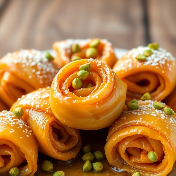 Pistachio Baklava Rolls