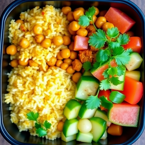 Spiced Chickpea and Rice Bento Box