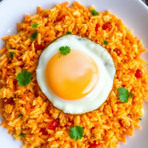 Tomato and Carrot Rice with Egg