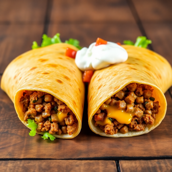 Beef and Cheese Tortilla Wraps