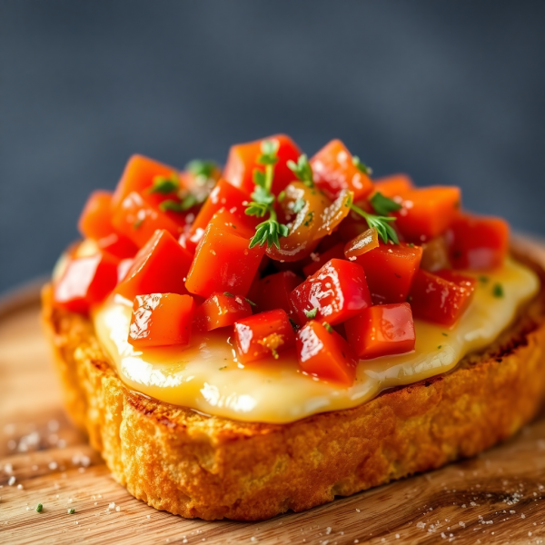 Cheesy Tomato and Onion Breakfast Toast