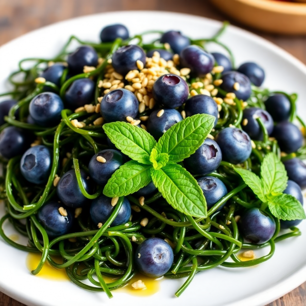 Blueberry Seaweed Salad with Caraway Dressing