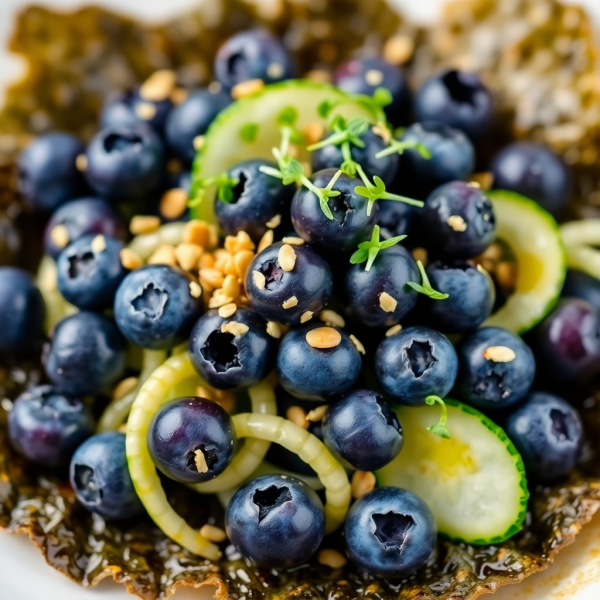 Toasted Nori and Blueberry Salad with Caraway Dressing