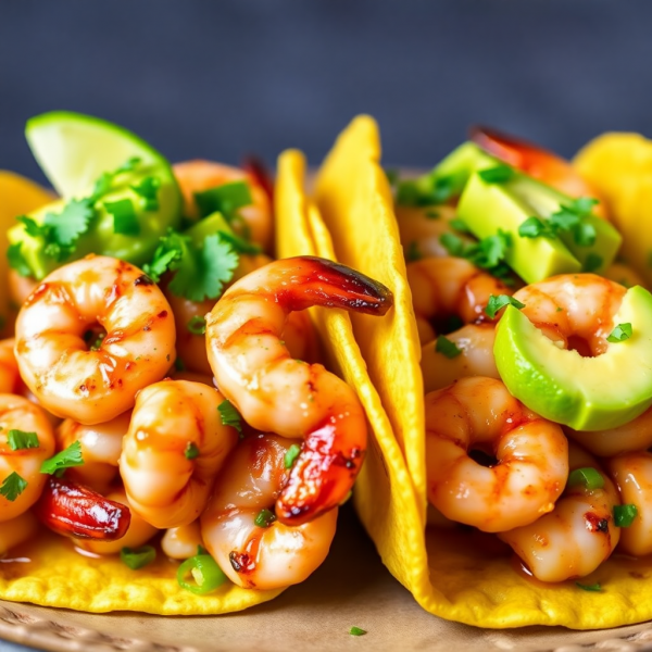 Spicy Garlic Shrimp Tacos