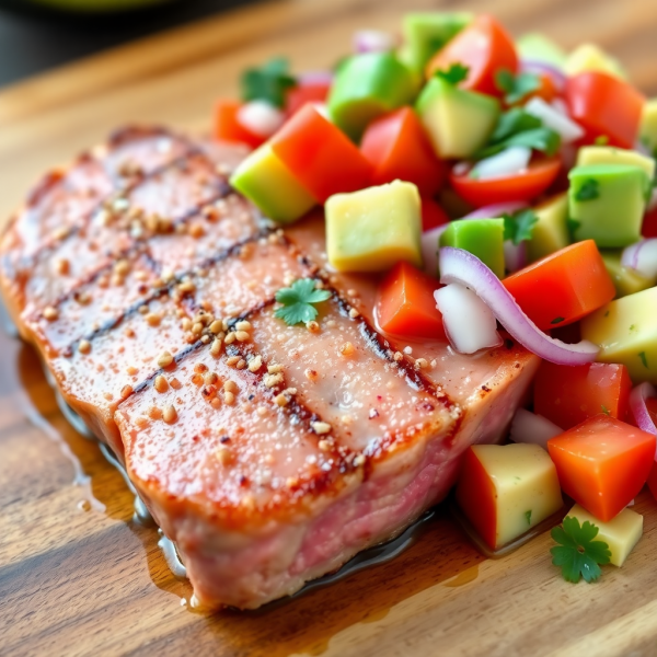 Seared Tuna Steak with Avocado Salsa