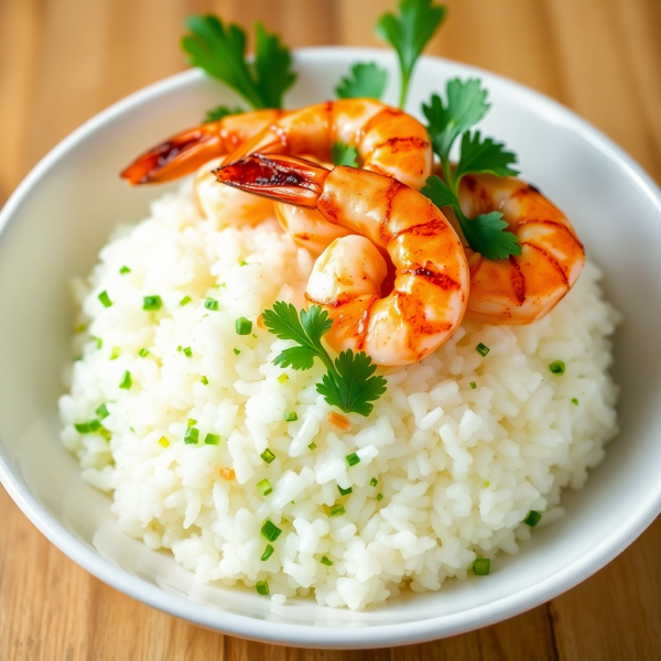 Coconut Lime Rice with Grilled Shrimp