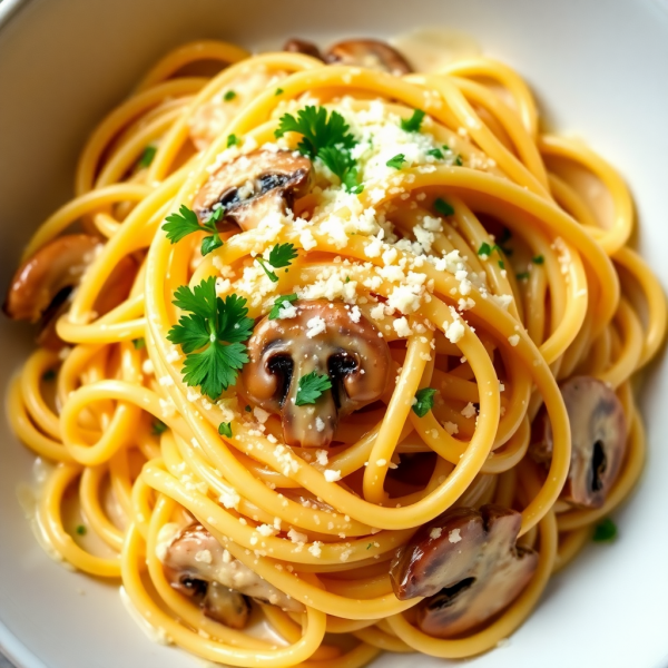 Creamy Garlic Mushroom Pasta