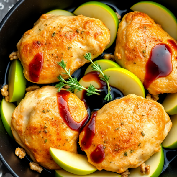 Savory Apple and Chicken Skillet