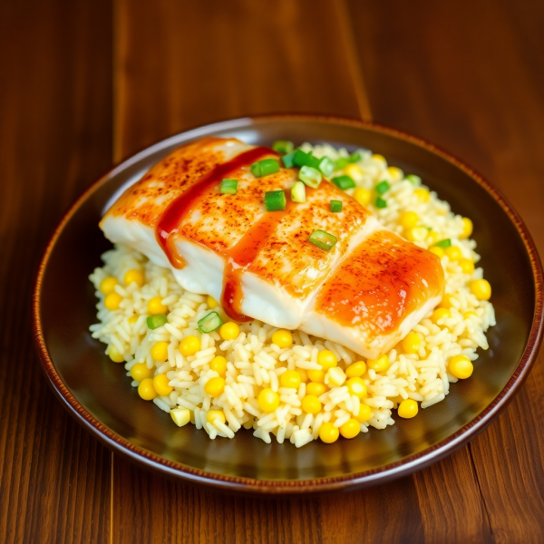 Corn Wasabi Rice Tilapia