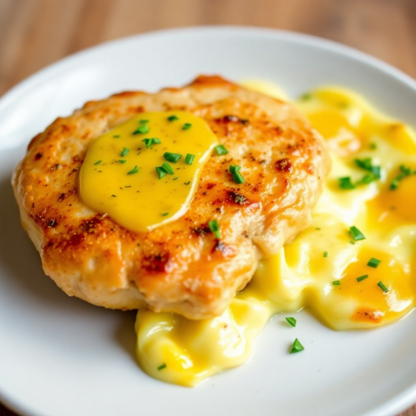 Garlic Butter Chicken with Cheesy Egg Bake