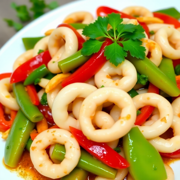 Spicy Garlic Squid Stir-Fry