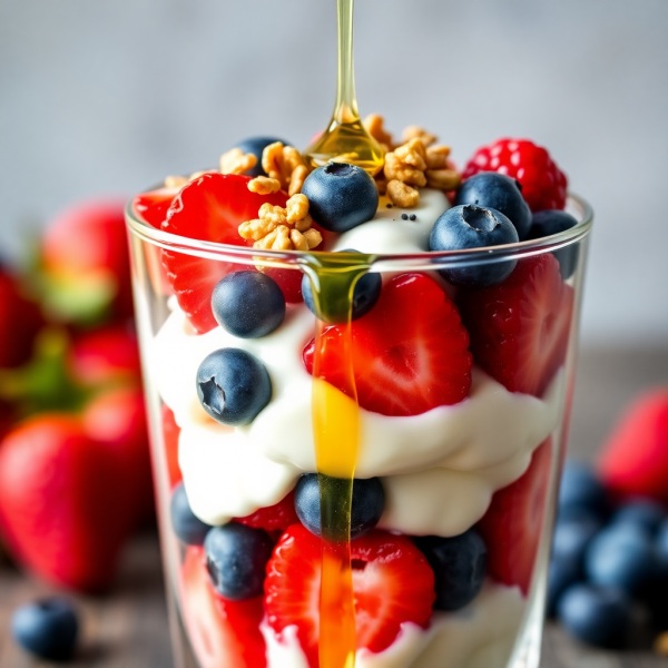 Berry and Walnut Greek Yogurt Parfait