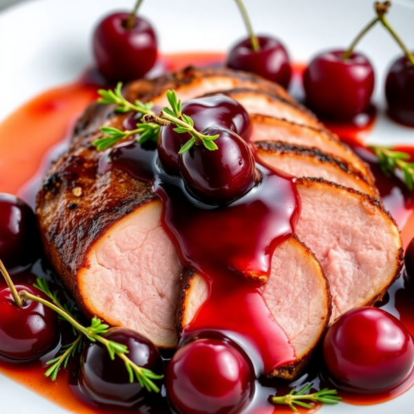 Pan-Seared Duck Breast with Cherry Reduction