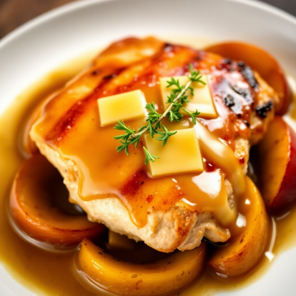 Honey-Glazed Chicken with Apple and Cheese