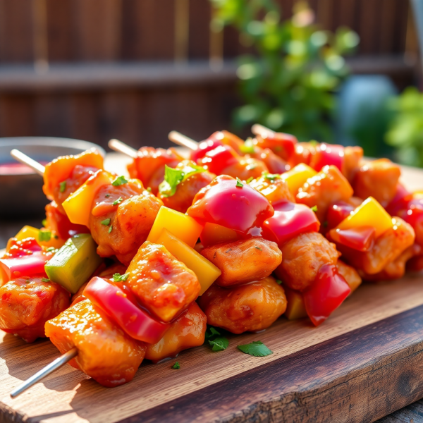 Ketchup-Glazed Chicken Skewers