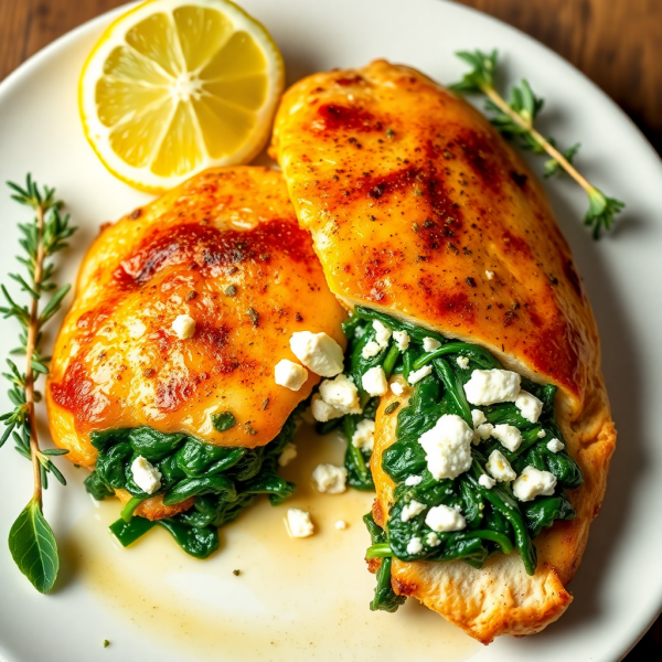 Savory Spinach and Feta Stuffed Chicken Breast