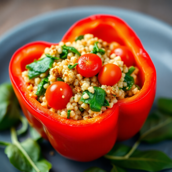 Quinoa and Spinach Stuffed Bell Peppers