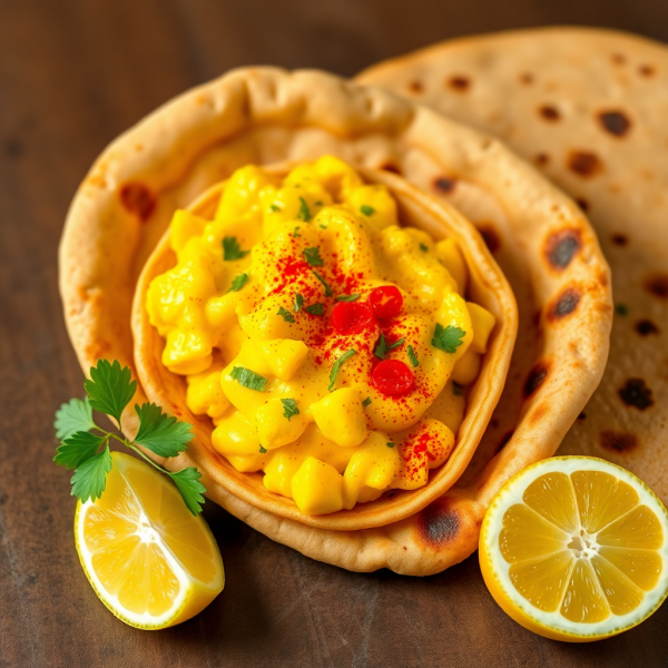 Spiced Egg Chapati Wrap