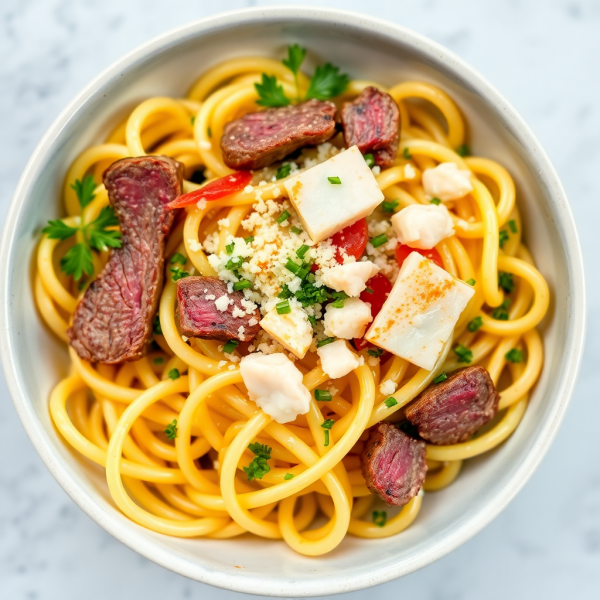 Surf and Turf Pasta Delight