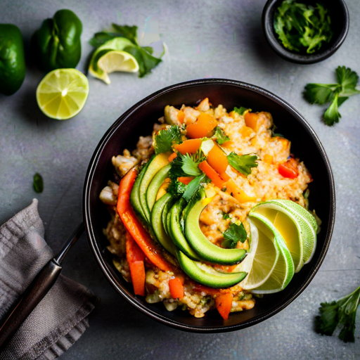 Rice with Veggie and Avocado Salsa