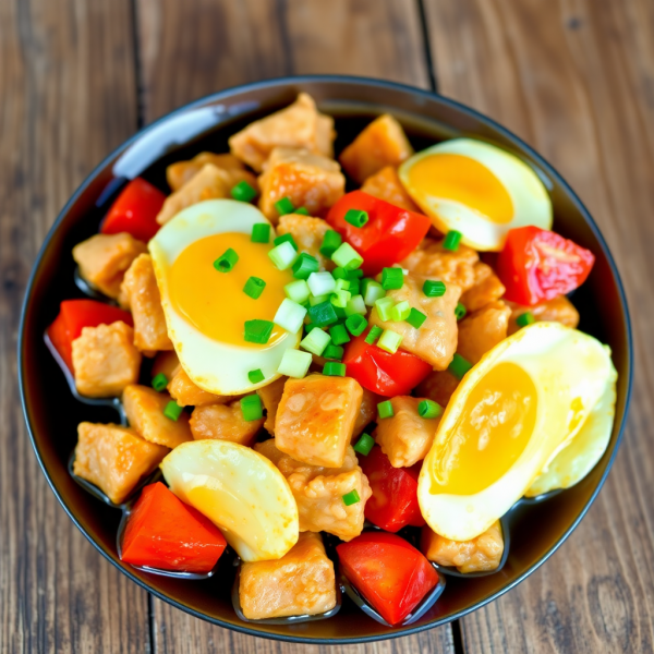 Ginger Chicken Stir-Fry with Tomato and Egg