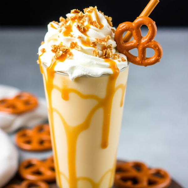 Sweet & Salty Caramel Pretzel Milkshake