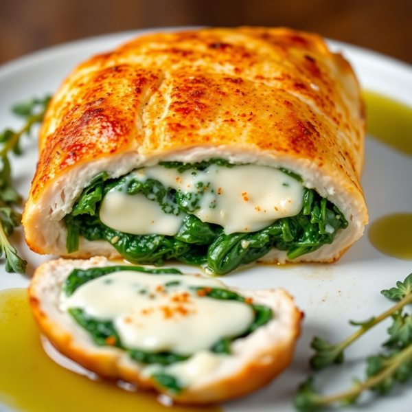 Cheesy Spinach Stuffed Chicken Breast