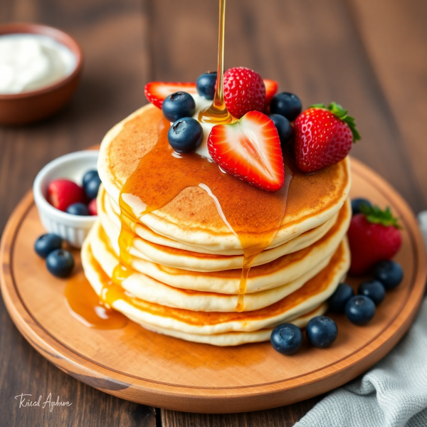 Fluffy Yogurt Oat Flour Pancakes