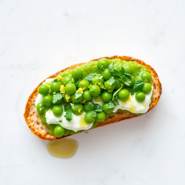 Spring Pea and Mint Crostini with Labneh